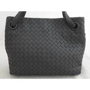 Bottega Veneta Intrecciato tote leather bag handbag gray metal